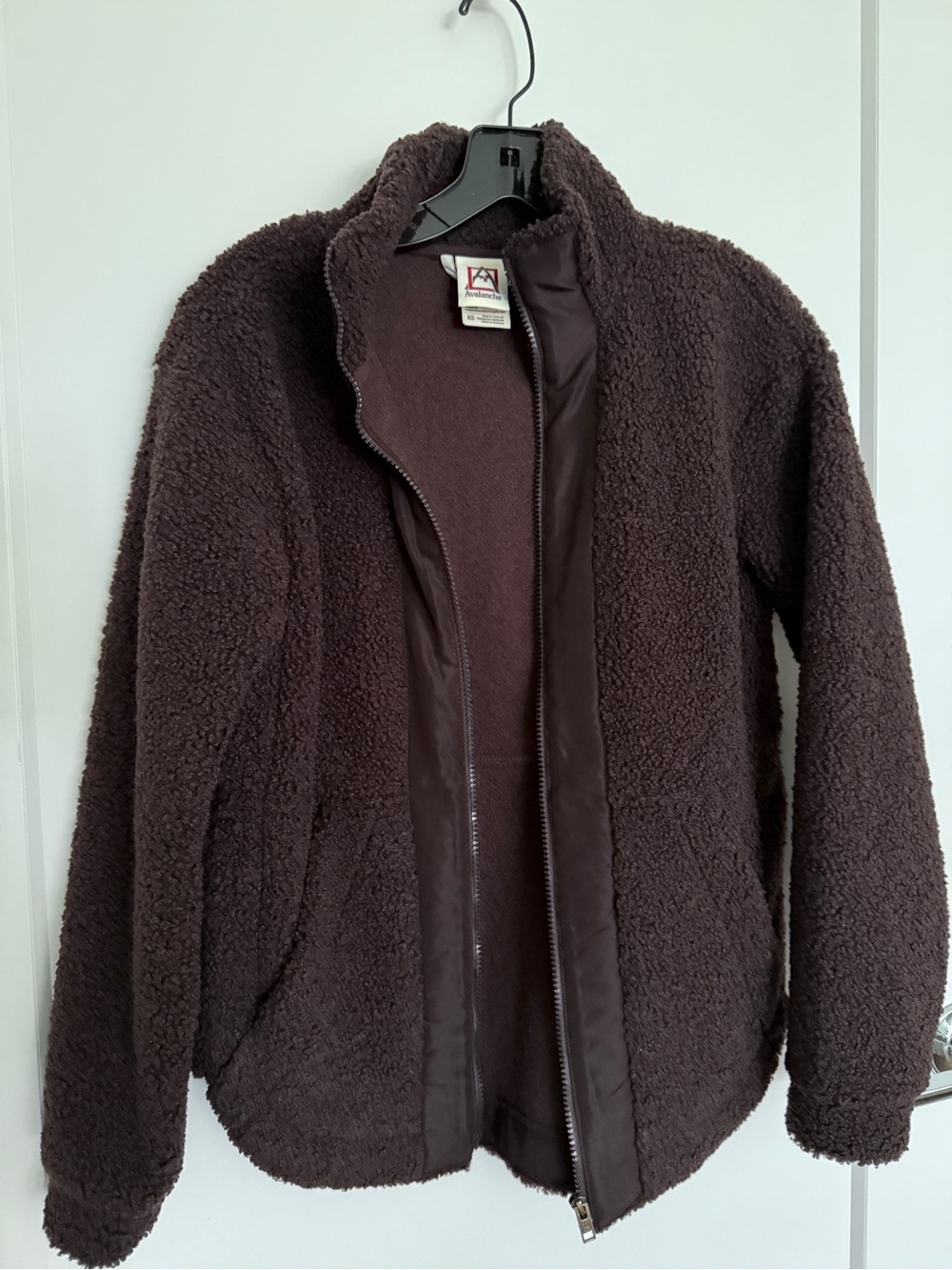 Avalanche Sherpa Zip-Up Jacket in Dark Brown